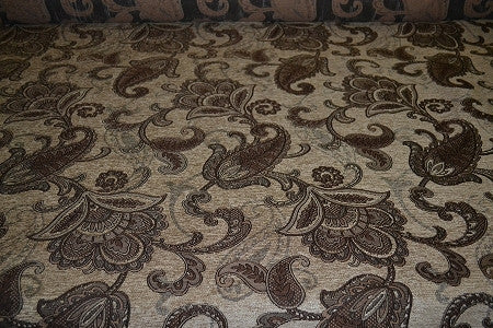 Teagan Beige Paisley Design Brown Upholstery Fabric