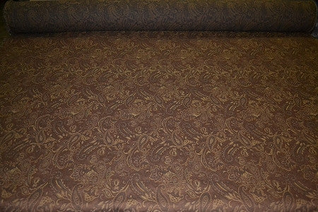 March Chestnut Paisley Design Brown Upholstery Fabric