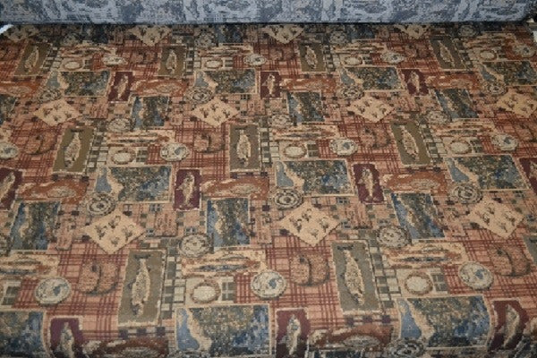 Lodge Wilderness Fishing Themed Brown Upholstery Fabric