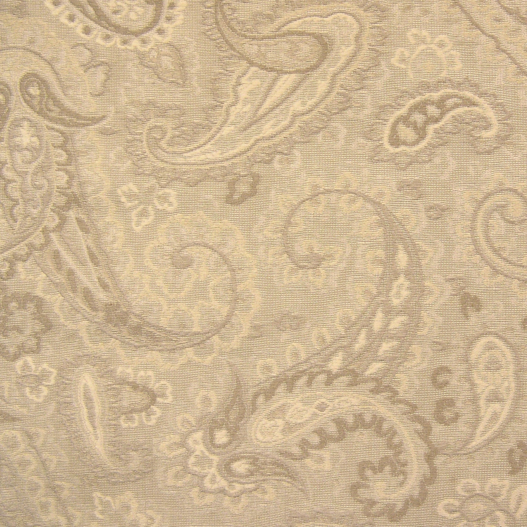 Upholstery Fabric Large Paisley Akron Ivory Toto Fabrics