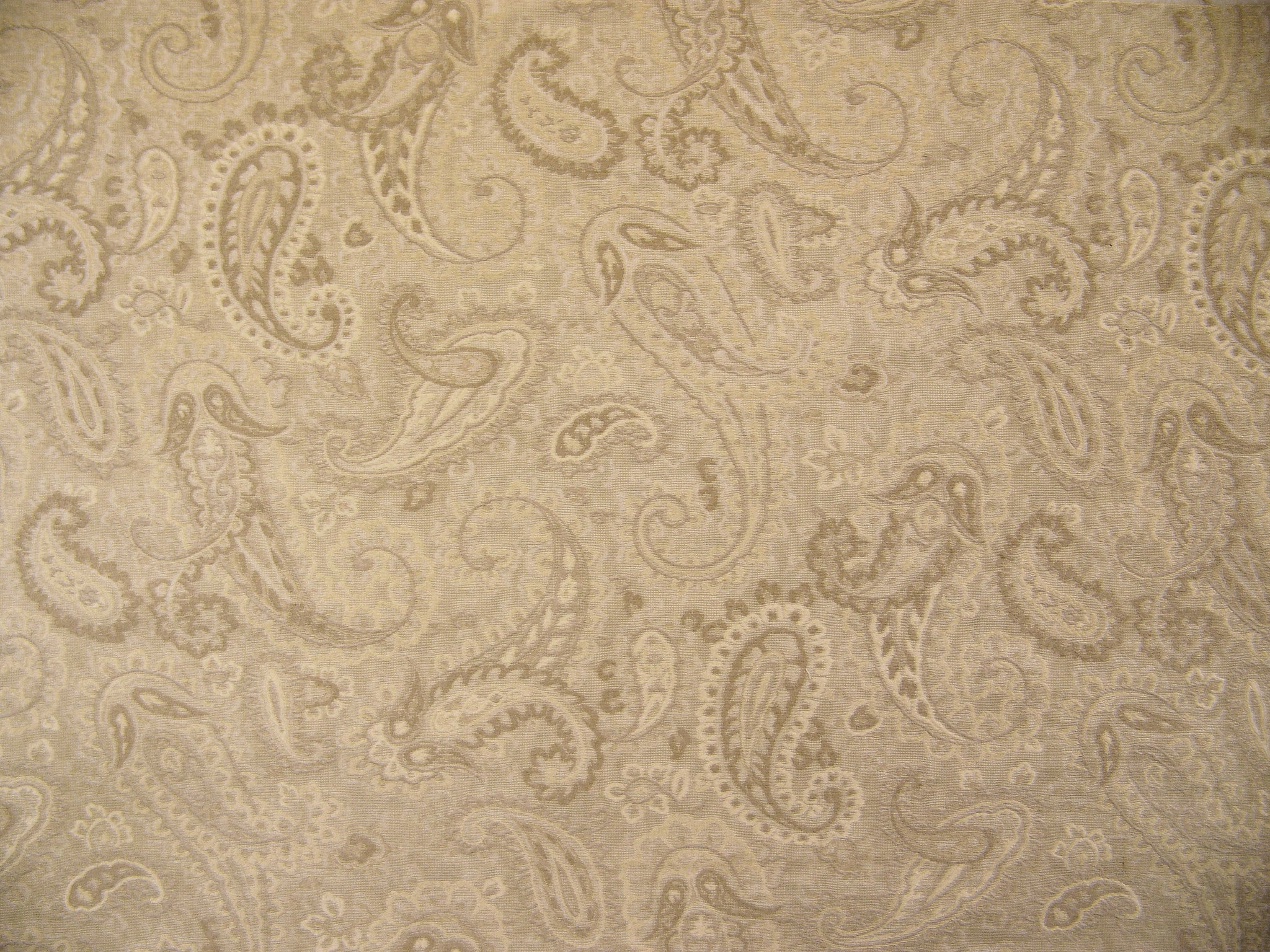 Akron Ivory Herati Paisley Upholstery Fabric