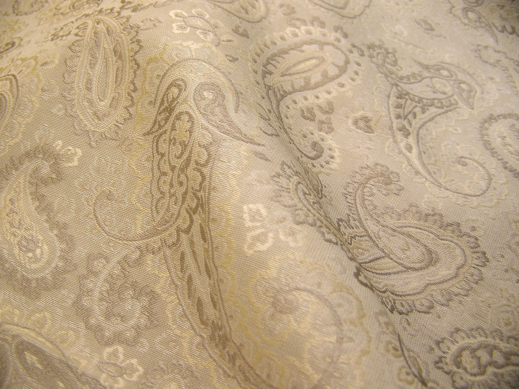Akron Ivory Herati Paisley Upholstery Fabric