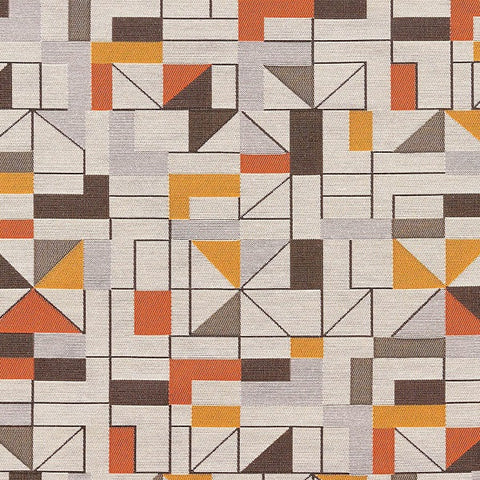 Arc-Com Upholstery Fabric Geometric Design Apex Tangerine Toto Fabrics
