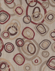 Upholstery Fabric Multi Colored Circles  Atomic Redstone Toto Fabrics
