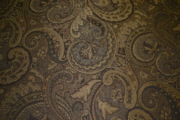 Augustine Godiva Large Paisley Design Brown Upholstery Fabric