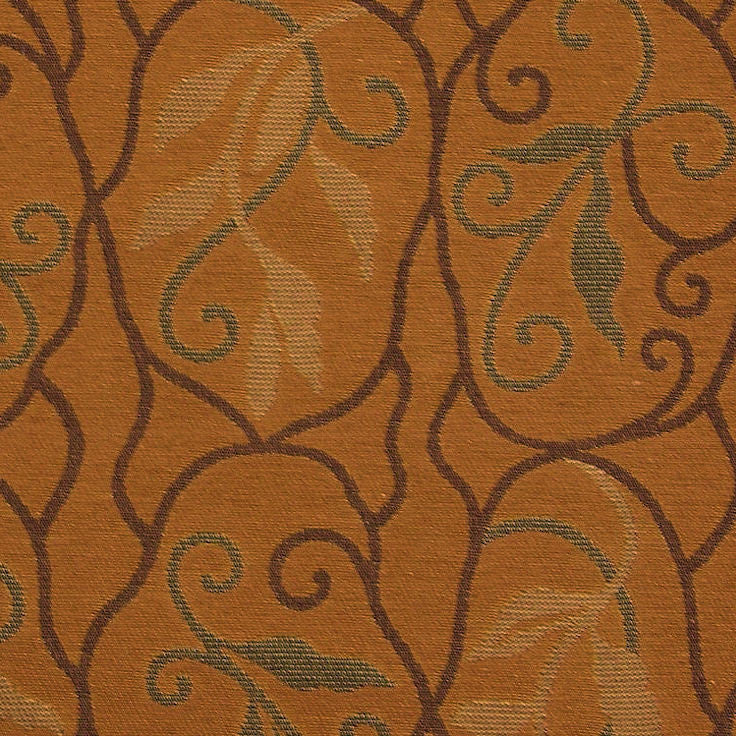Upholstery Fabric Leaf And Vine Foliage Design Balustrade Tobacco Toto Fabrics