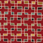 Arc-Com Block Party Cherry Colorful Geometric Red Upholstery Fabric