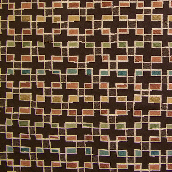 Remnant of Block Party Godiva Brown Upholstery Fabric