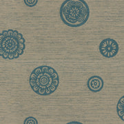 Upholstery Fabric Abstract Chenille Floral Block Print Azure Toto Fabrics