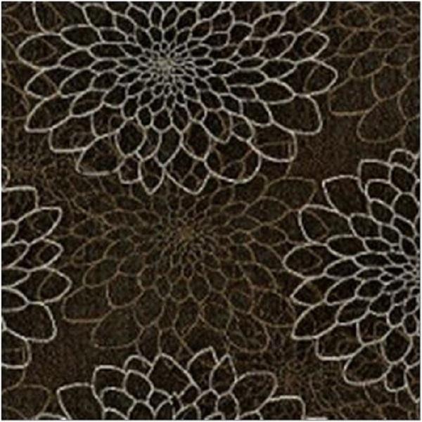 Pallas Busy Bee Carbon Copy Modern Floral Design Brown Upholstery Fabric