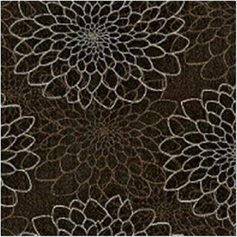 Pallas Busy Bee Carbon Copy Modern Floral Design Brown Upholstery Fabric