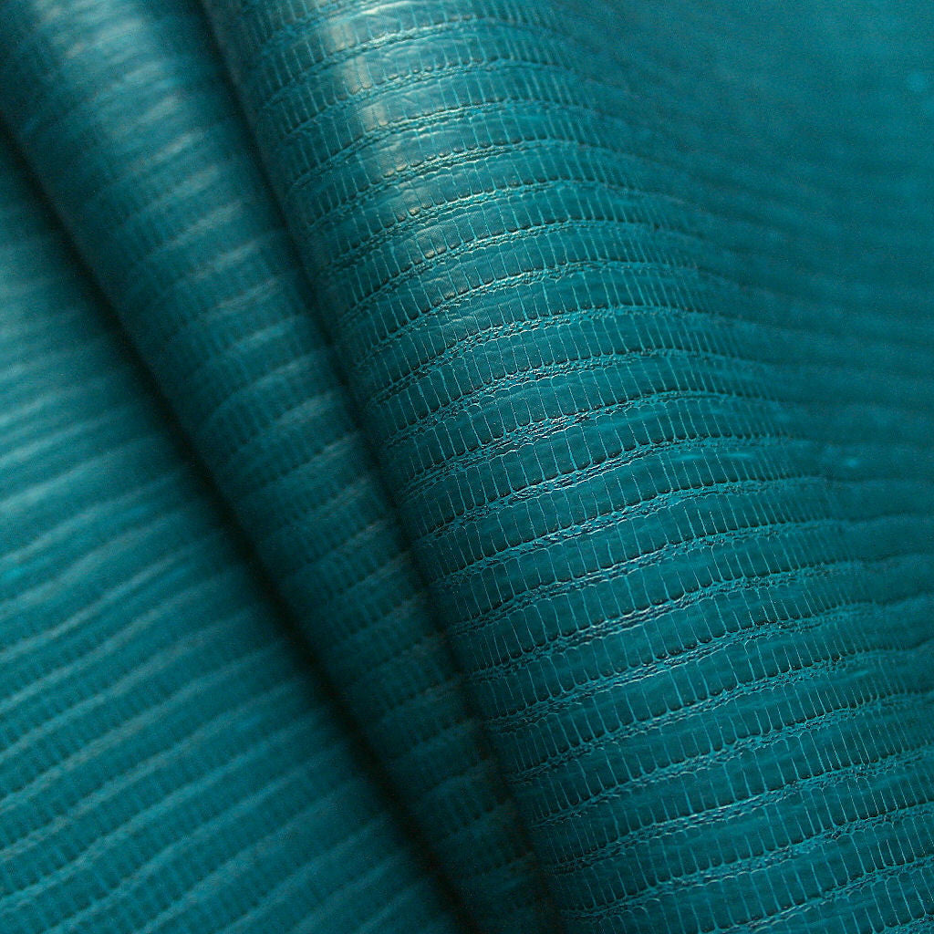 Remnant of Caiman Peacock Green Upholstery Fabric