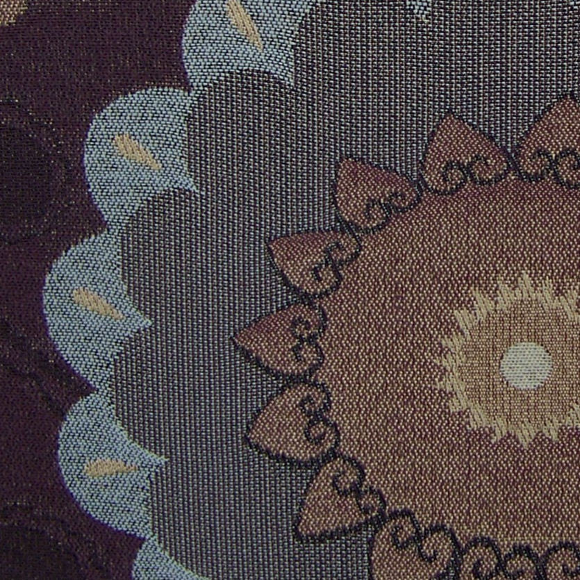 Cassava Aubergine Large Scale Floral Purple Upholstery Fabric