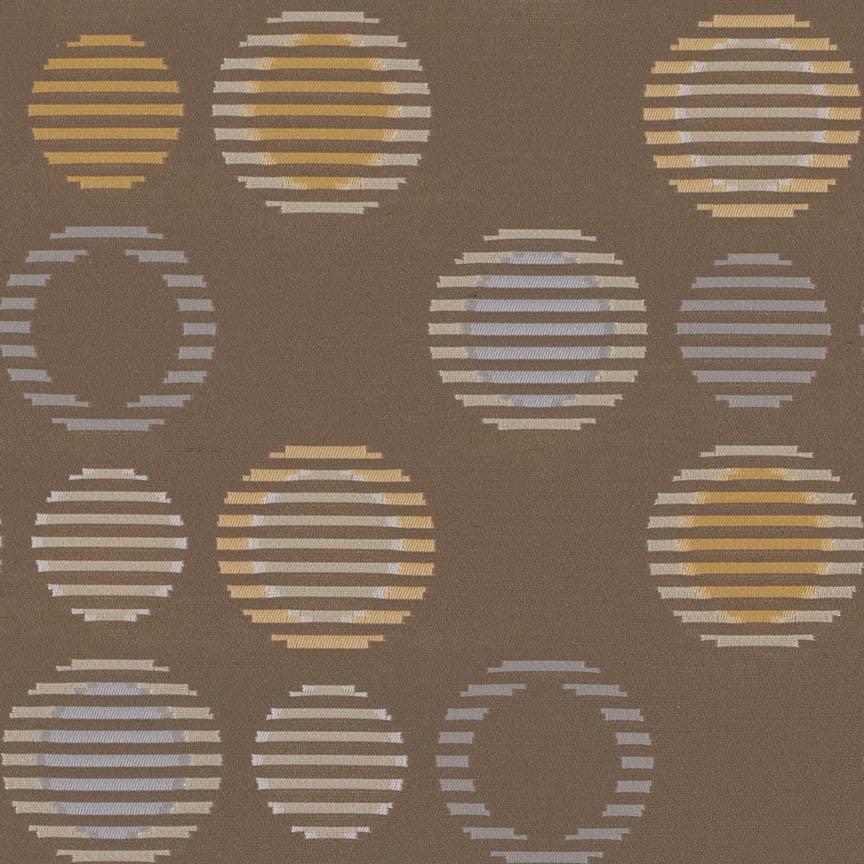 Arc-Com Upholstery Fabric Crypton Sliced Circles Cirque Coca Toto Fabrics