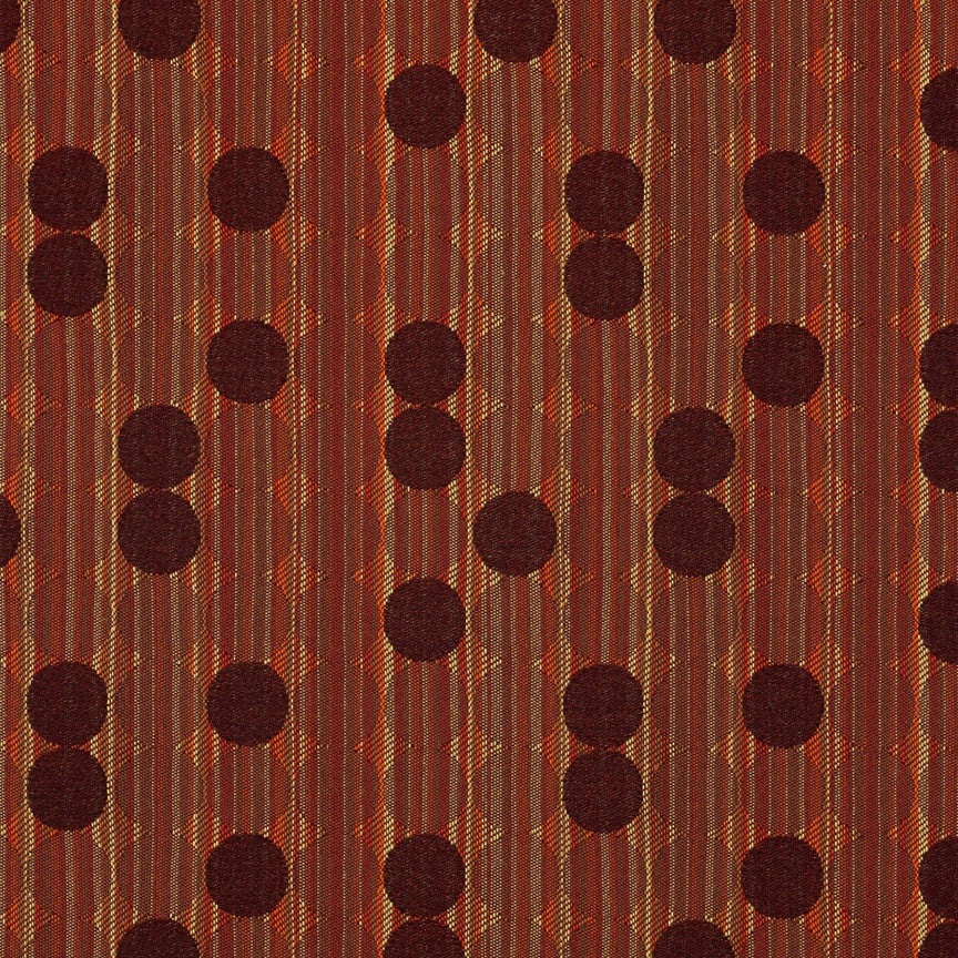 Upholstery Fabric Rows Of Circles Coin Maroon Toto Fabrics
