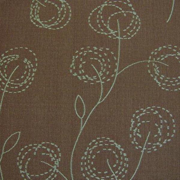 CF Stinson Cottonwood Chocolate Mint Crypton Brown Upholstery Fabric