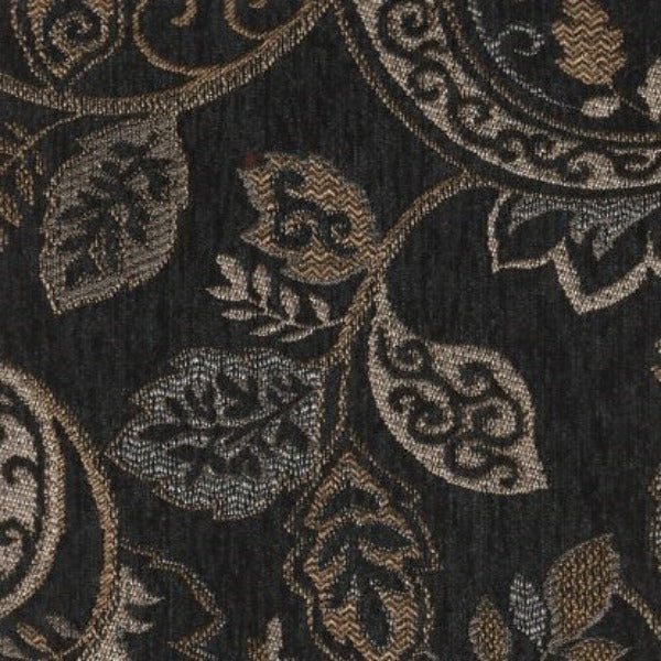 Upholstery Fabric Paisley Leaf Design Courageous Onyx Toto Fabrics