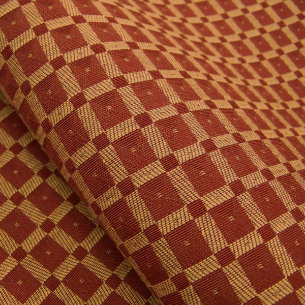 Upholstery Fabric Red Square Lattice Crossbox Ruby Toto Fabrics