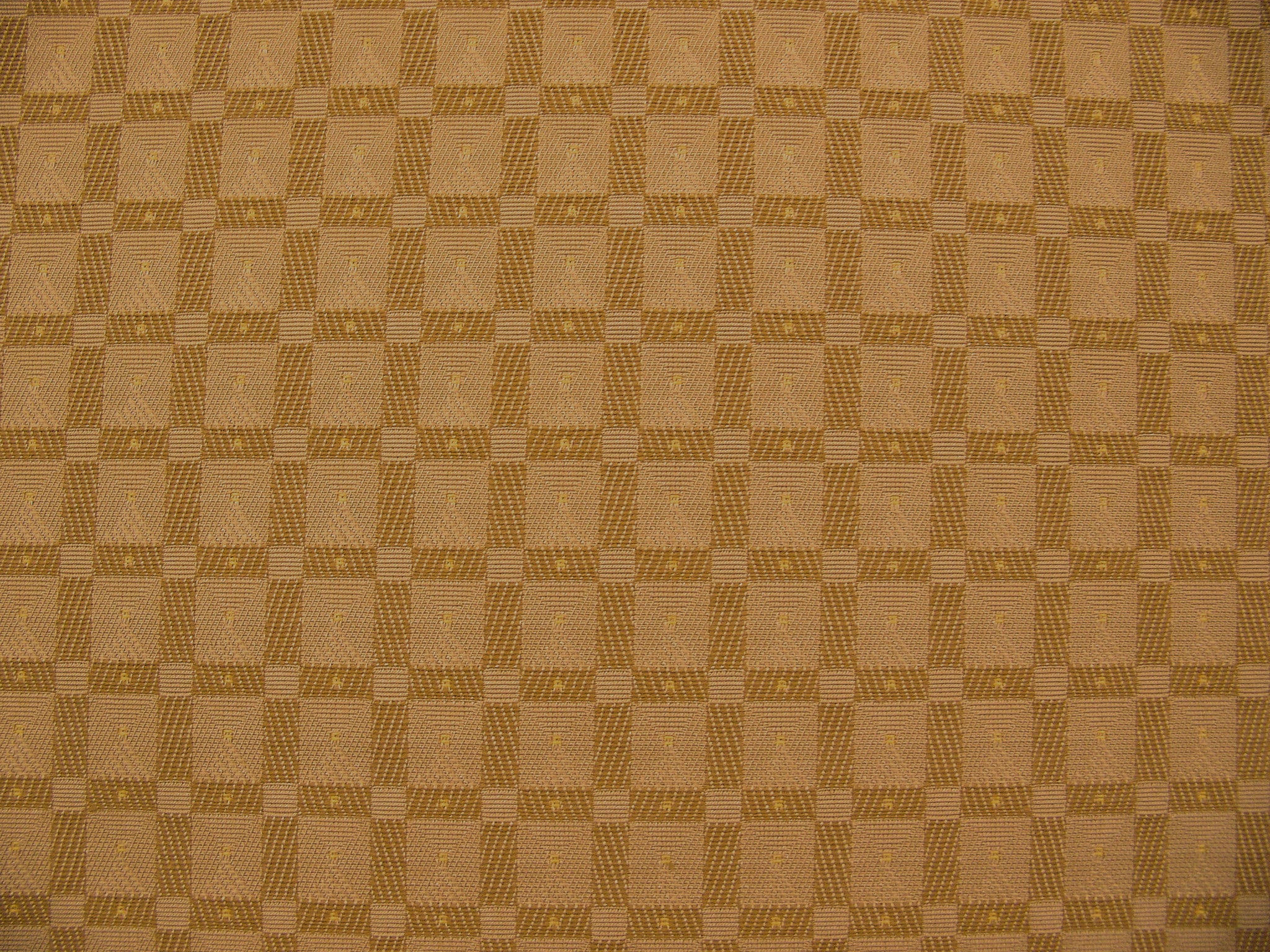 Crossbox Wheat Brown Square Lattice Fabric Yardage