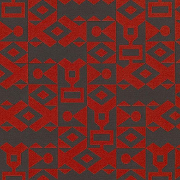Momentum Textiles Upholstery Fabric Geometric Design Cryptic Crimson Toto Fabrics