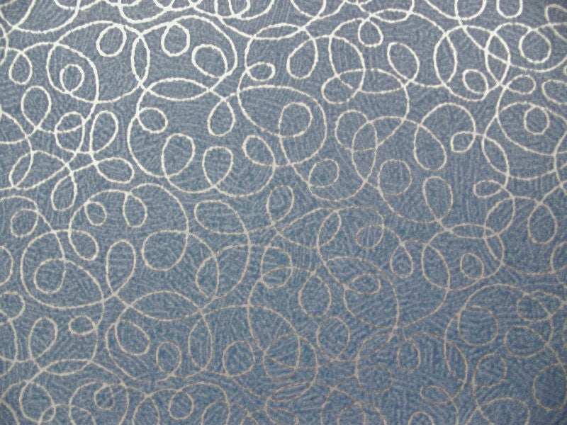 Fabric Remnant of Curlicue Azure