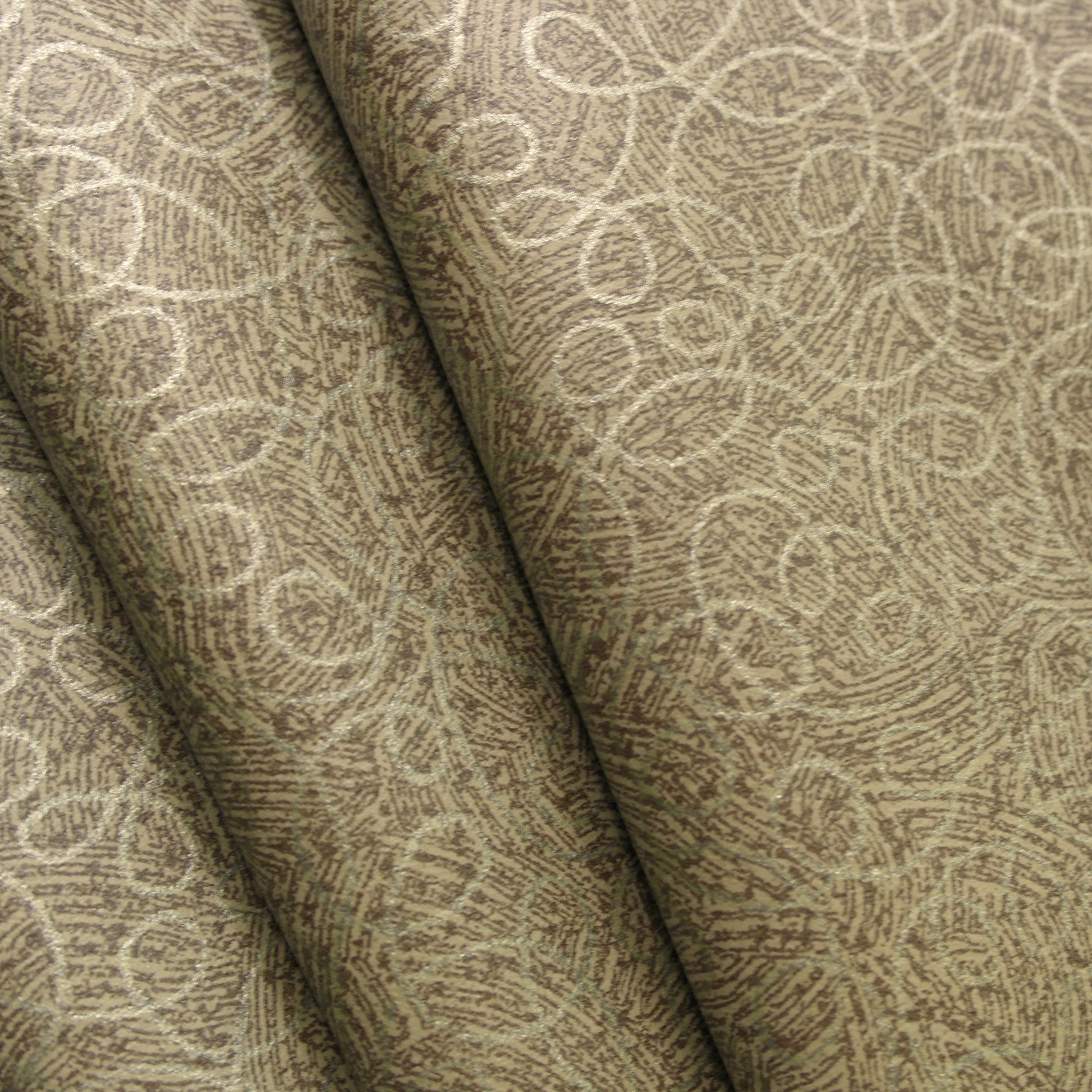 Remnant of Curlicue Bronze Gold Upholstery Fabric