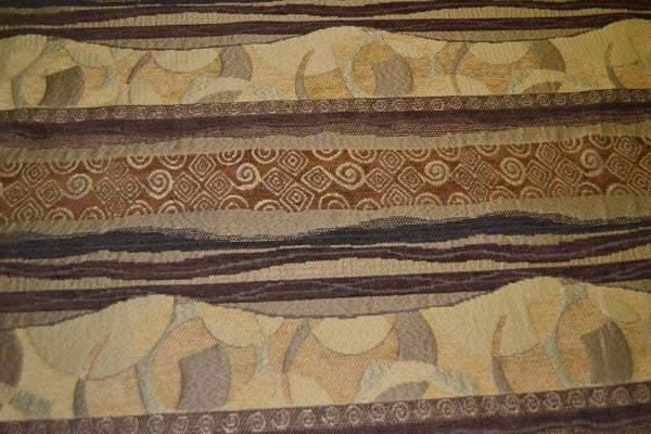 Dexter Java Abstract Stripe Design Brown Upholstery Fabric