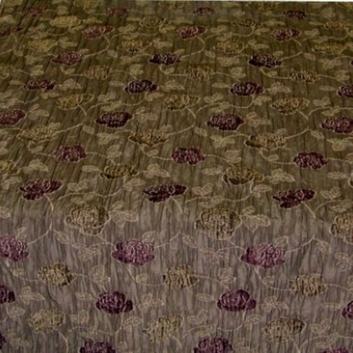 Dijon Taupe Floral Chenille Matelasse Upholstery Fabric