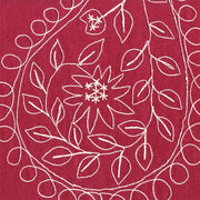 Upholstery Fabric Embroidered Floral Paisley Motif Dress Up Dungaree Red Toto Fabrics