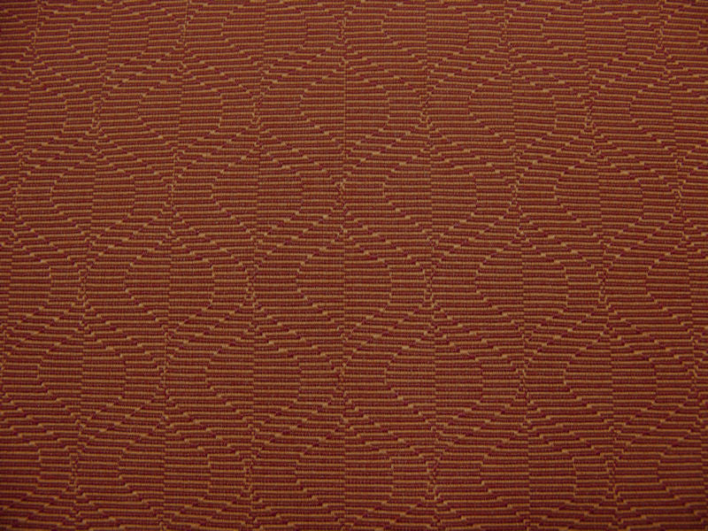 Droplet Rhubarb Striped Ogee Red Upholstery Fabric (Sold As-Is)