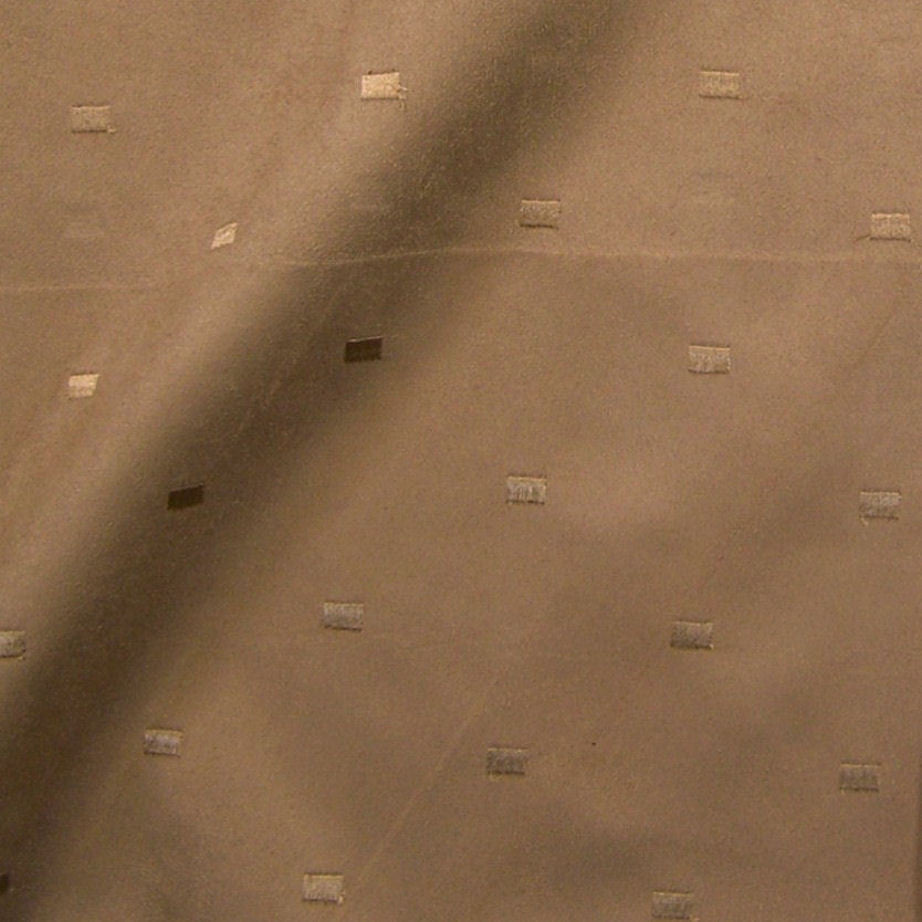 Upholstery Fabric Brown Faux Suede Embroidered Block Buckskin Toto Fabrics