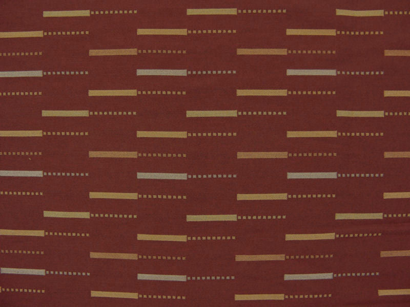 Etc Russet Geometric Red Upholstery Fabric