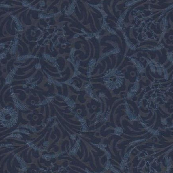 Upholstery Fabric Floral Scroll Design Eve Midnight Toto Fabrics