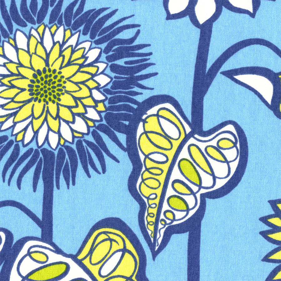 Upholstery Fabric Bold Floral Print Farmers Market Blue Jay Toto Fabrics