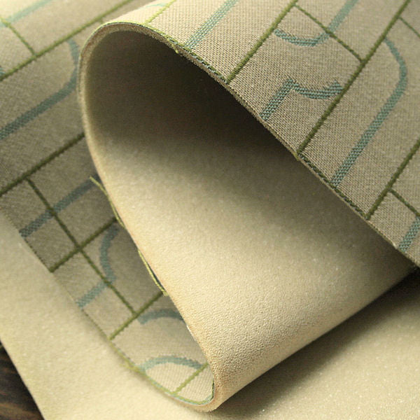 Remnant of Fiddle Path Foam Back Green Upholstery Fabric