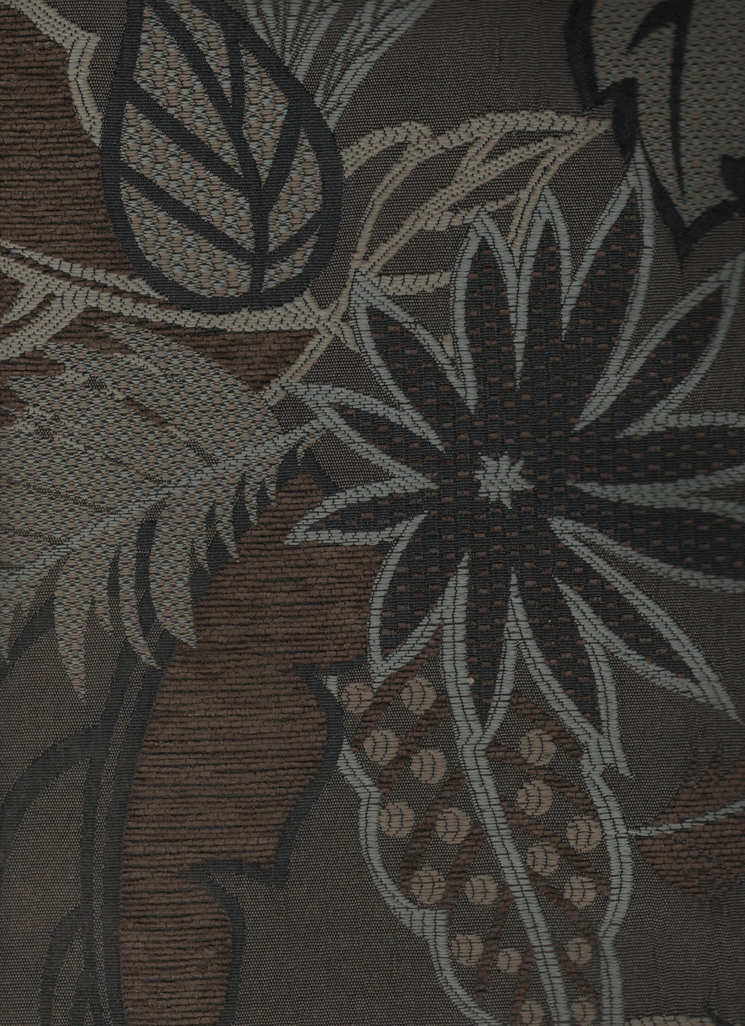 Upholstery Fabric Raised Leaf Design Fiji Platinum Toto Fabrics