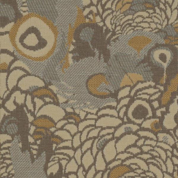 Flock Quill Nuetral Foliage Tan Upholstery Fabric