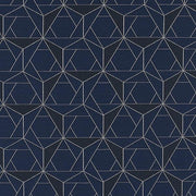 HBF Textiles Upholstery Fabric Geometric Folded Lines Navy White Toto Fabrics