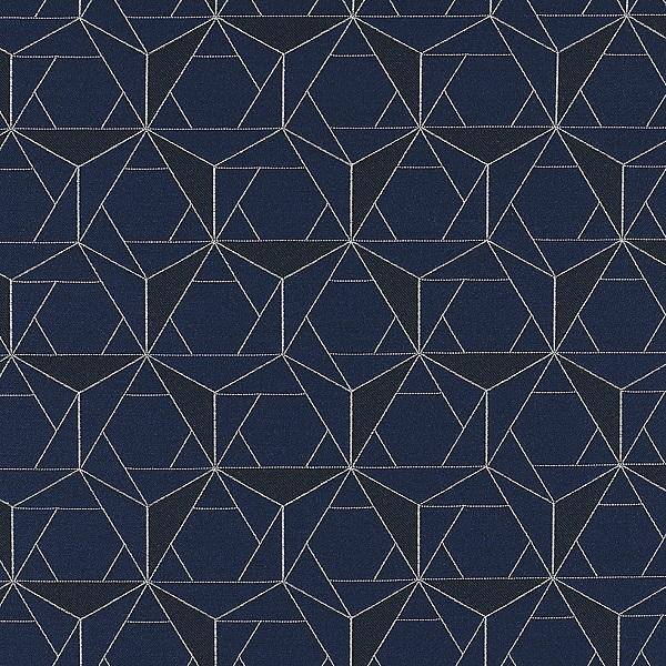 HBF Textiles Upholstery Fabric Geometric Folded Lines Navy White Toto Fabrics