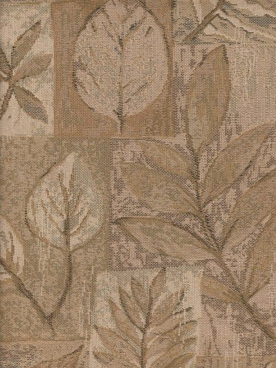 Upholstery Fabric Neutral Botanical Framed Leaves Tan Toto Fabrics