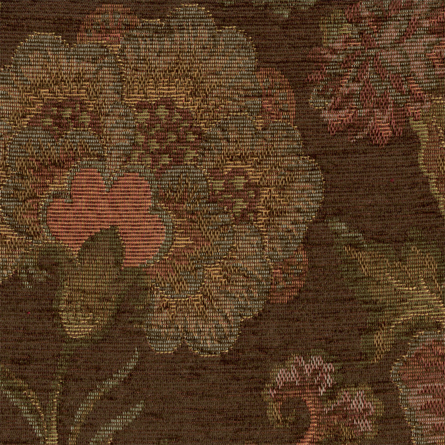 Upholstery Fabric Chenille Floral Tapestry Frangelica Chocolate Toto Fabrics