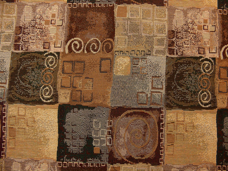 Geometry Earth Large Check Upholstery Fabric