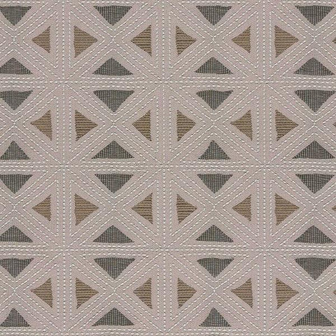 Arc-Com Fabrics Upholstery Fabric Textured Triangles Geostitch Cocoa Toto Fabrics
