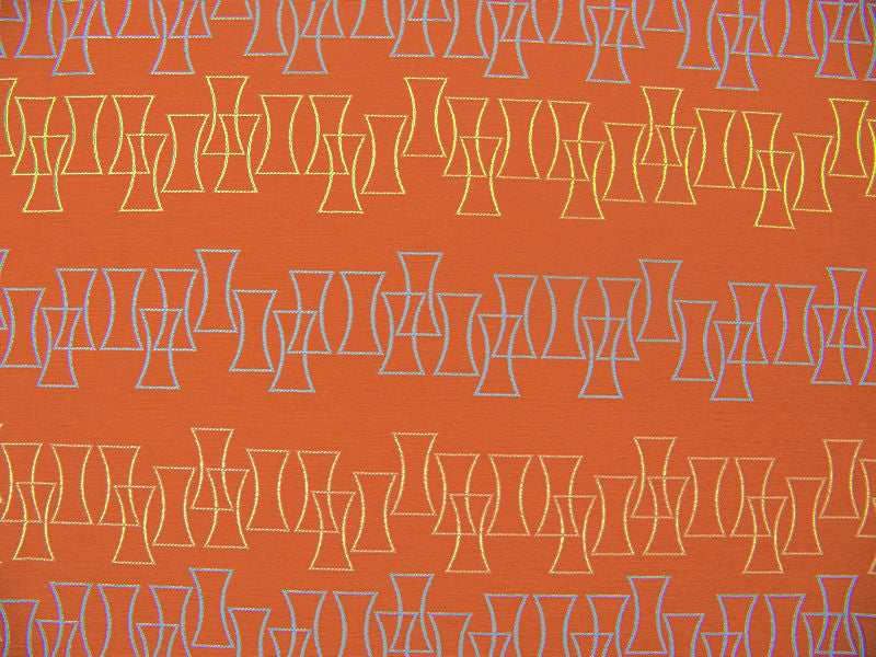 Remnant of Gesture Surge Orange Upholstery Fabric