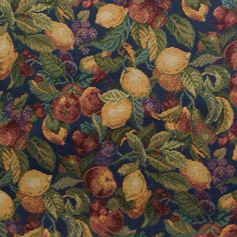 Upholstery Fabric Crypton Botanical Fruit Tree Harvest Navy Toto Fabrics