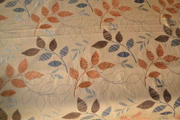 Holiday Topaz Branches Leaf Pattern Brown Upholstery Fabric