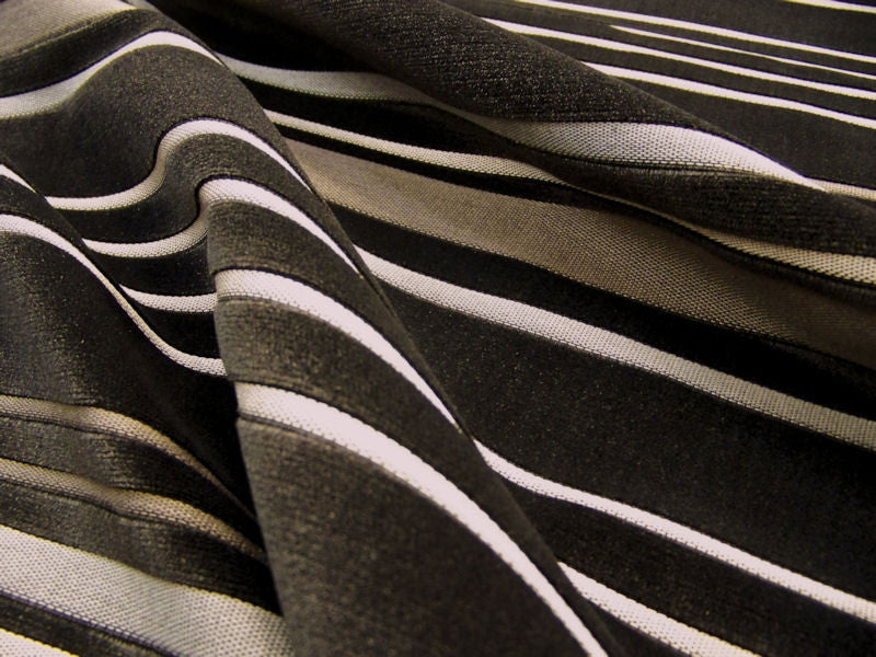 Infinity Stripe Color 72 Velvet Stripe Upholstery Fabric