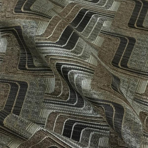 Swavelle Mill Creek Inline Beachcomber Geometric Brown Upholstery Fabric