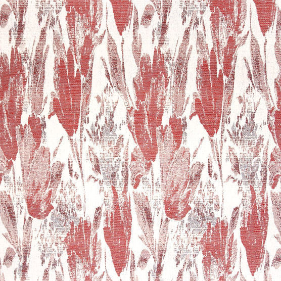 Jetstream Red Abstract Floral Upholstery Fabric