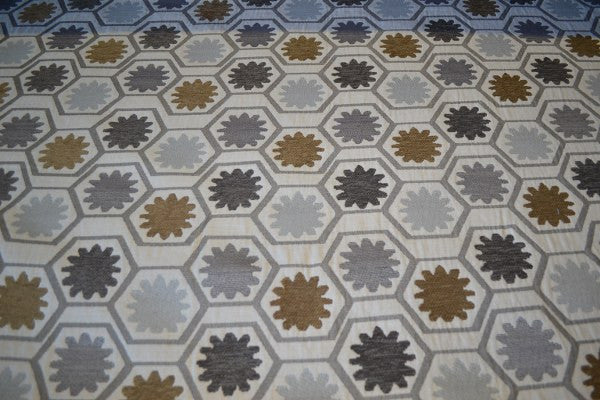 Joselyn Neutral Matelasse Ink Spot Design Grey Upholstery Fabric